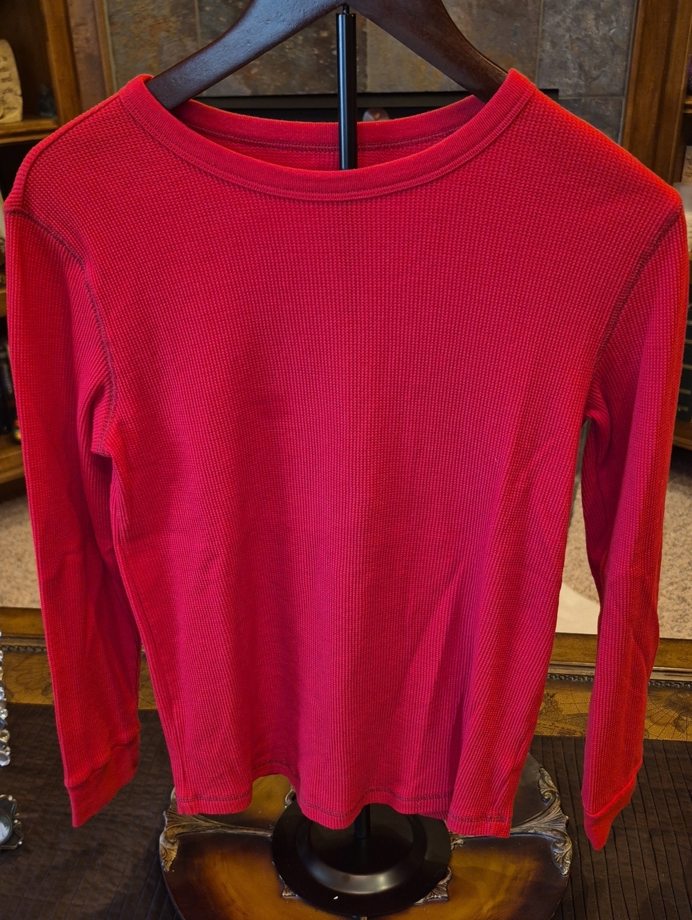 Old Navy Red Waffle Knit Long Sleeve Boys XL